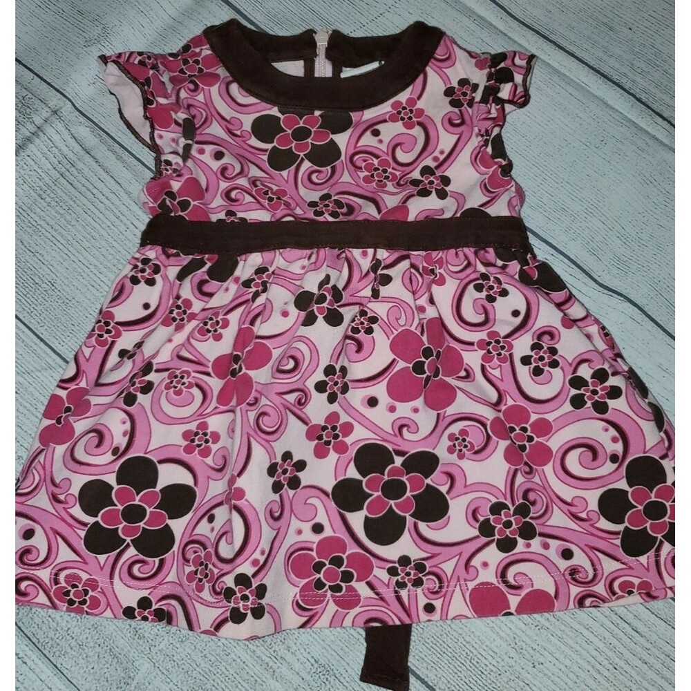 MAGGIE AND ZOE 18 MONTH PINK BROWN DRESS